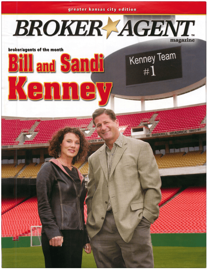 Bill sandi and kennedy on the cover of broker agent.