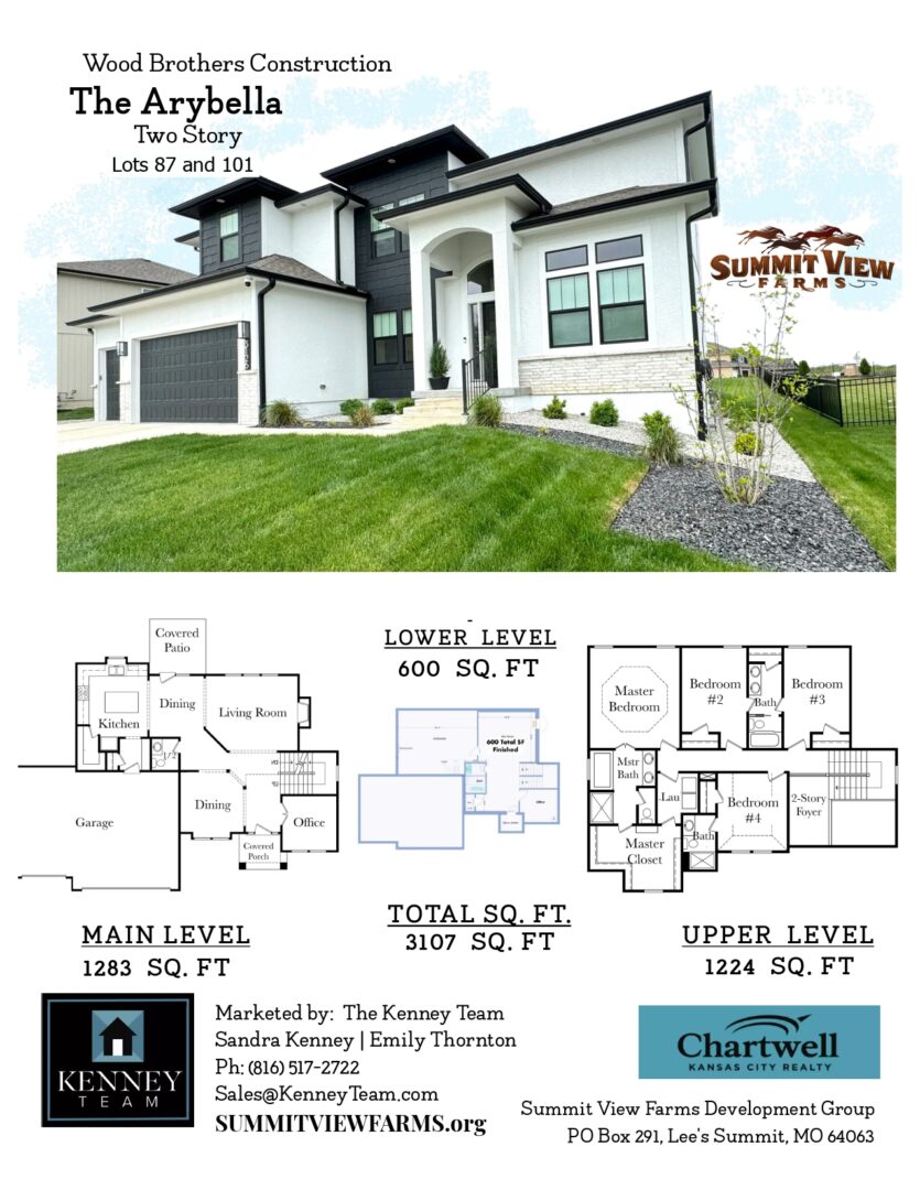 Modern two-story house with floor plans.